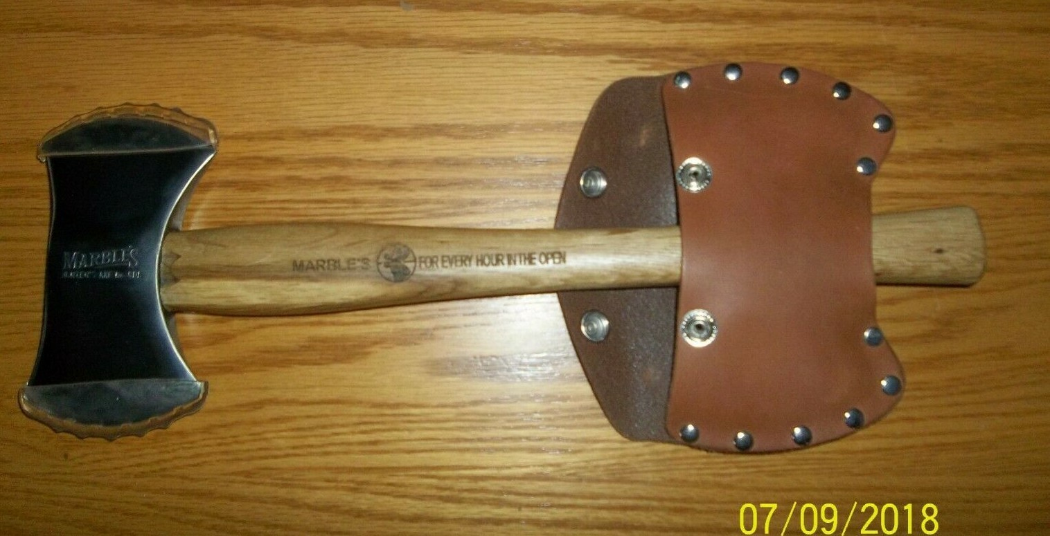 Marbles Double Bit For Every Hour In The Open Hatchet. Sheath Included