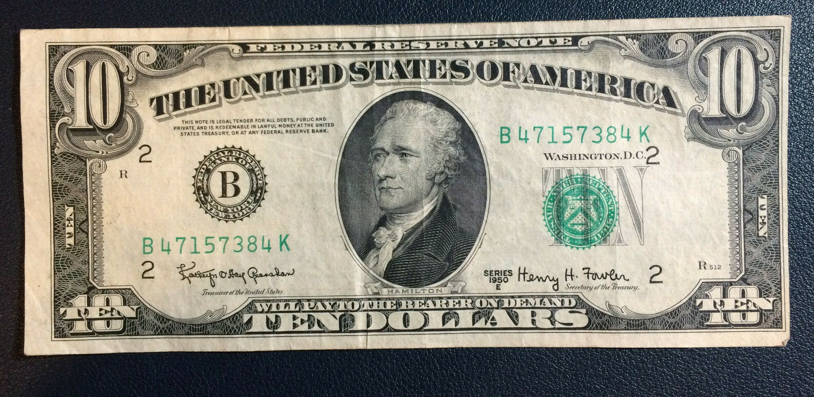 洋書 COLLECTING THE 1950S 1950 A $10 Ten Dollar Bill Federal Reserve Note New York