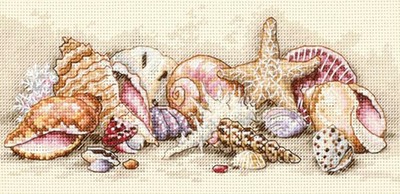 Cross Stitch Kit ~ Dimensions Gold Collection Petites Seashell Treasures #65035