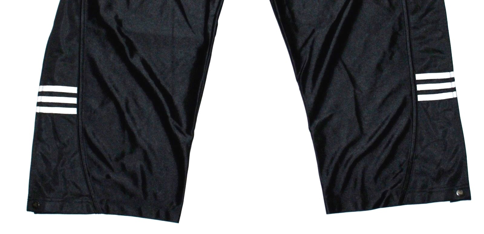 Adidas Mens L Solid Black Pull On Breakaway Side Snap Athletic Sweatpants