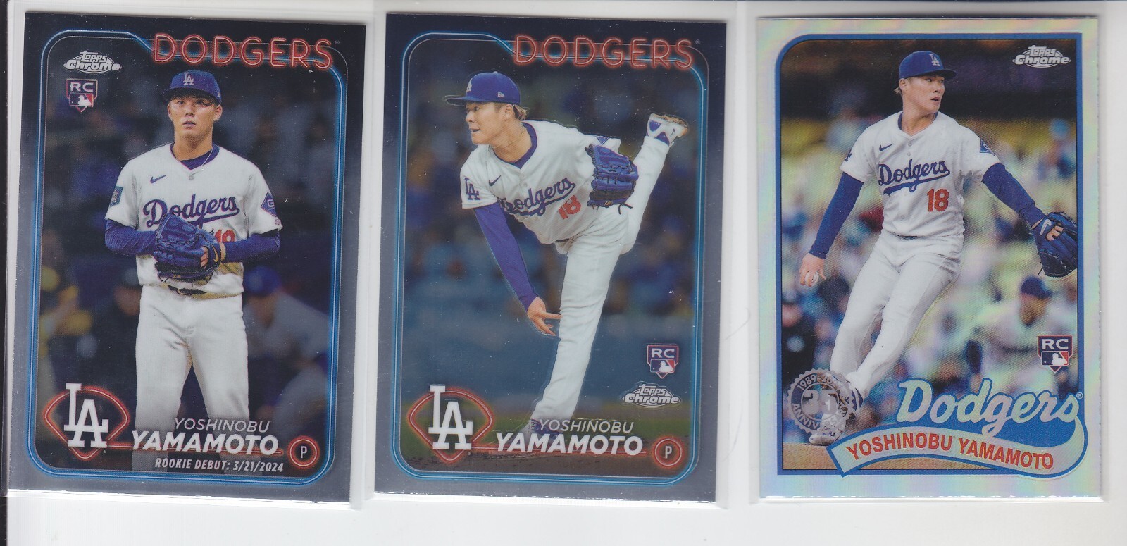 スポーツ選手 amemiptTopps Chrome #1 Refractor 3 - 2024 YOSHINOBU YAMAMOTO RC 1989 Refractor, Topps Chrome