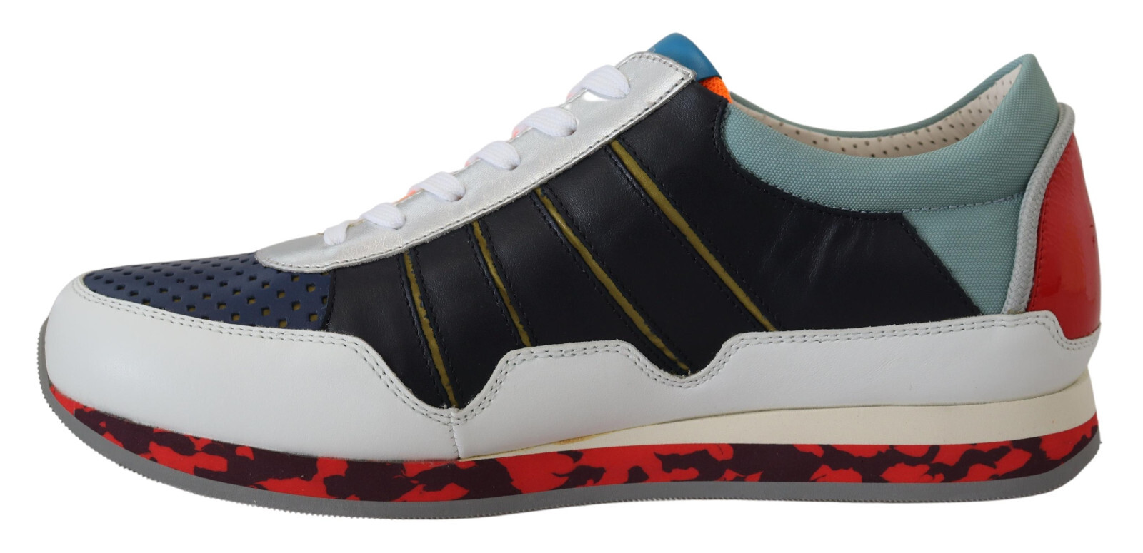 Pre-owned Dolce & Gabbana Sneakers Shoes Multicolor Leather Sport Low Top S. Eu41.5 /us8.5