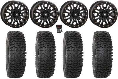 High Lifter HL23 Bdlk 15'' Wheels Bk 35'' RC500S Sticky Tires Can-Am Defender