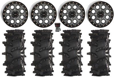 System 3 SB-7 15'' Wheels Ti 6+1 33'' Outlaw Max Tires Polaris RZR Turbo R & Pro R