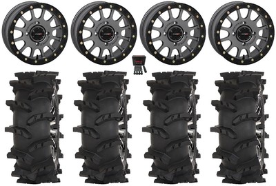 System 3 SB-5 15'' Wheels Grey 32'' Outlaw Max Tires Polaris RZR XP 1000 / PRO XP