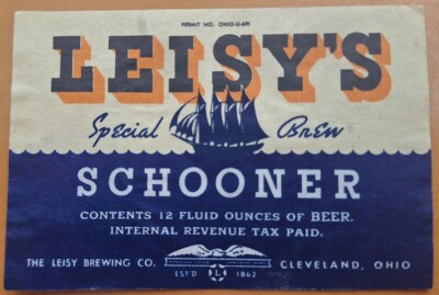 Leisy's Schooner Beer from the Leisy Brewing Co of Cleveland