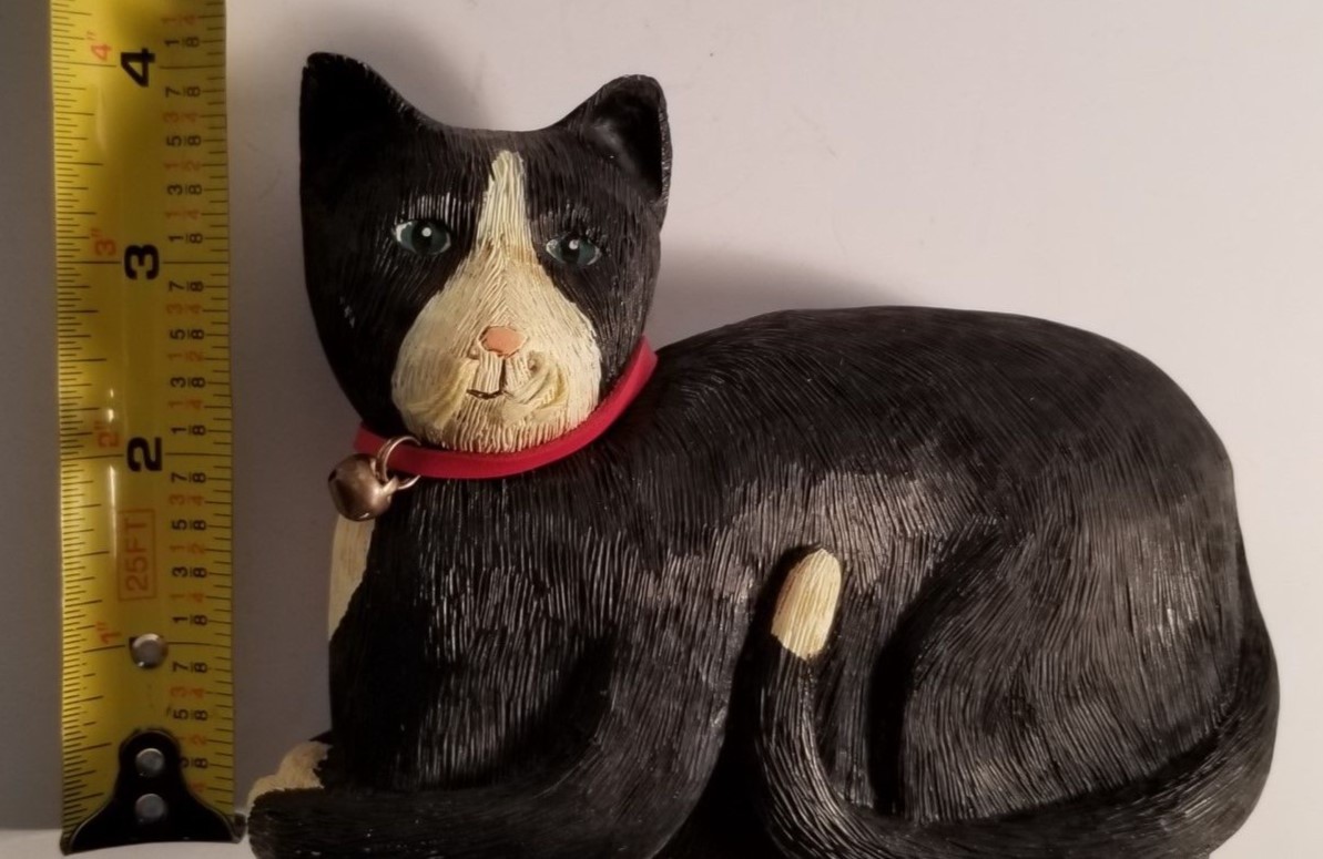 Cat Black White Collectible Figurine 5