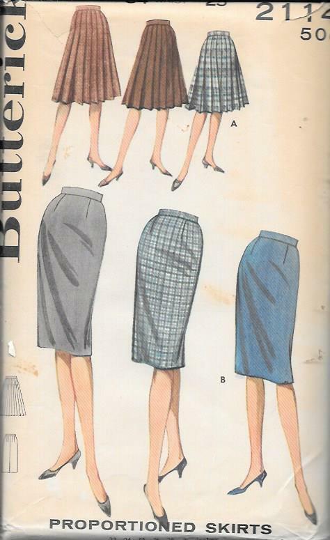 Vintage Butterick 2114 Misses' Proportioned Skirt - 34 Hips & ...