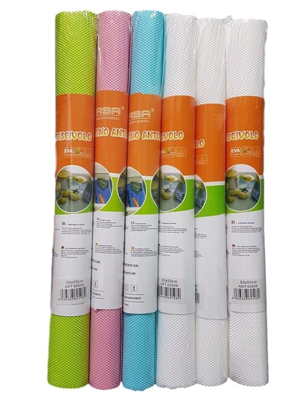 Set 6 Tappeti Stuoie Tappetini Anti Scivolo Colorati Casa Cucina 30x50cm dfh