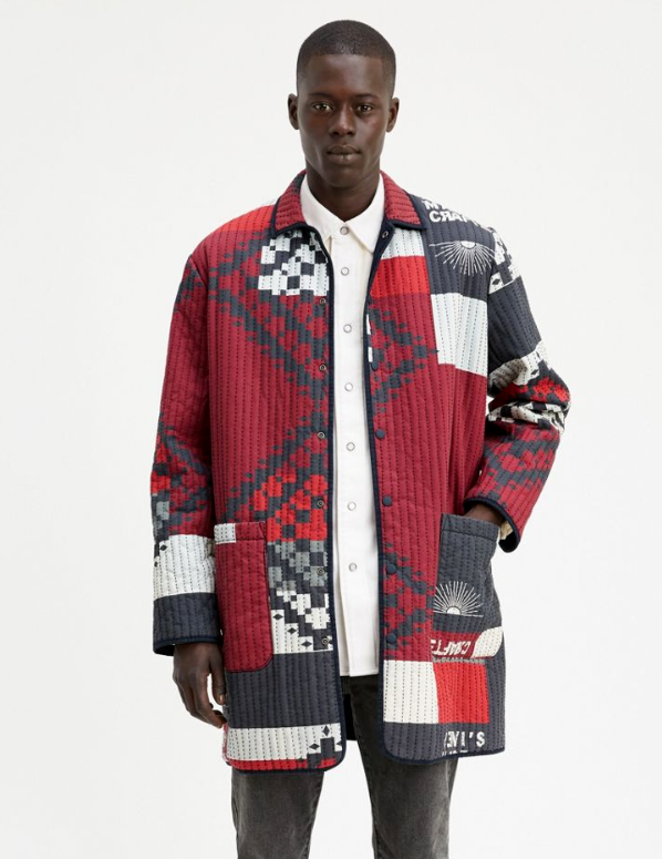 Pre-owned Levi's Made & Crafted Drovers Coat Reversible Quilted Mens Large Rt$498 B19 In Multicolor