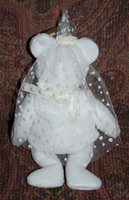 TY Beanie Baby 2001 Mrs. The Bride Anniversary Teddy Bear plush - tag with poem!