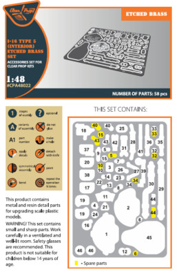 Clear Prop! CPA48022 I-16 type 5 INTERIOR PE parts for CP kits