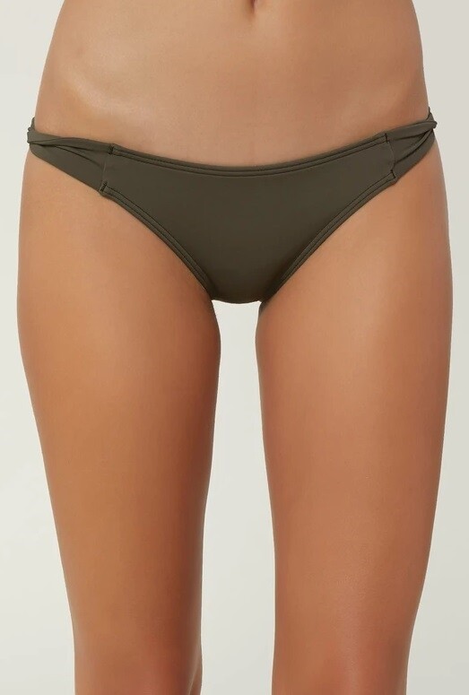 O'Neil 241443 Womens Hipster Bikini Bottom Swimwear Solid Olive Size Small