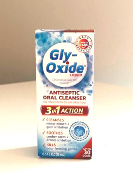 Gly-Oxide Antiseptic Oral Cleanser Liquid 0.5 fl oz Exp 11/2024 Sealed New!
