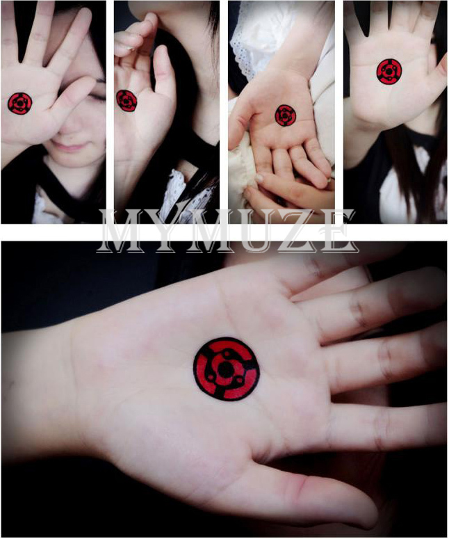 Details About Naruto Madara Uchiha Cosplay Tattoo Sticker Mangekyou Sharingan Tatoo