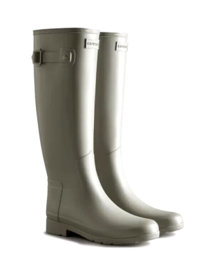 Hunter Refined Tall Wellington Boots Slim Fit Docker Grey Womens Wellys