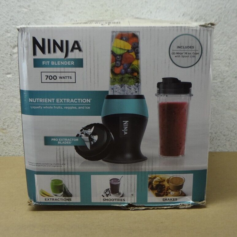 Ninja QB3000AQ Fit Personal Single-Serve Blender, Aqua, Two 16-oz. Cups