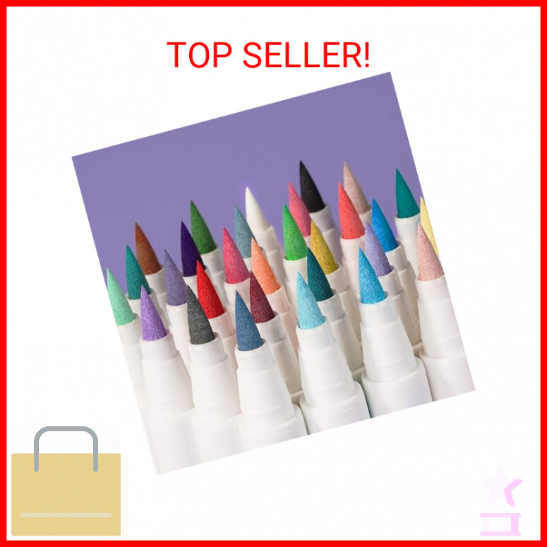 Arrtx 30 Colors Acrylic Paint Pens for Rock Painting, Extra Brush Tip, Water Bas