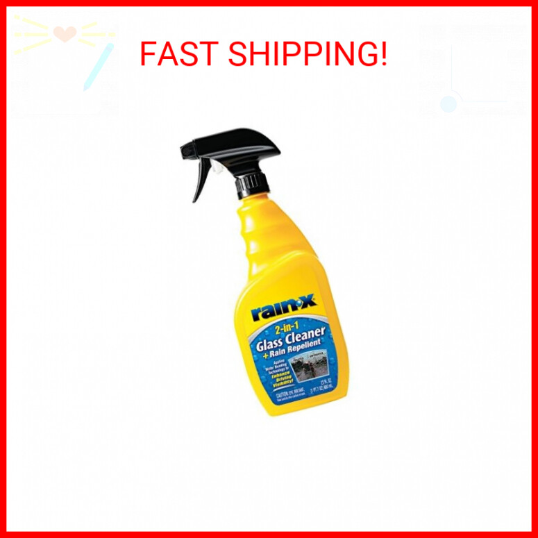 Rain-X 5071268 2-in-1 Glass Cleaner and Rain Repellant, 23 oz. - Provides a Stre