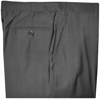 Brioni Mens Black Delta Wool Dress Pants 35 Pleat Front