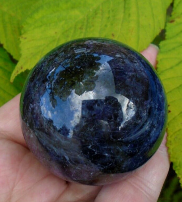 High grade  Iolite  polished 49 mm sphere from India
