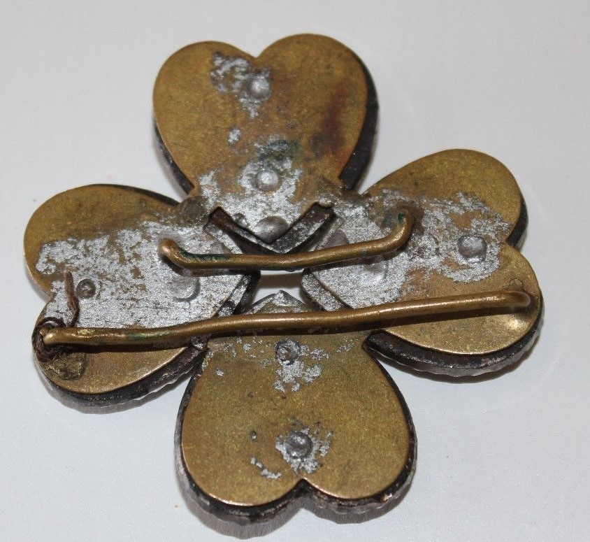 Vintage 4 Hearts Clover Silver Colored Metal Belt Buckle  Inv. #132