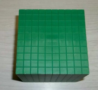 Math Manipulative : Base Ten Blocks 1000 Cube Green Plastic