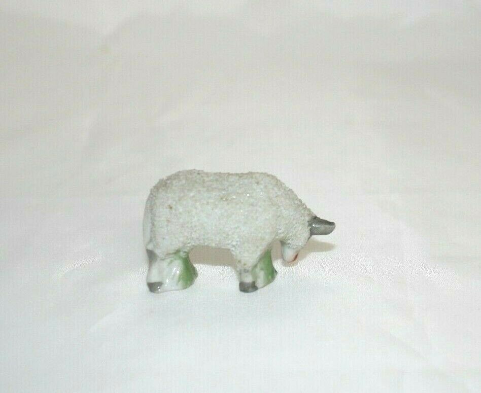 Vintage Miniature Gray Face Sheep Lamb Textured Figurine
