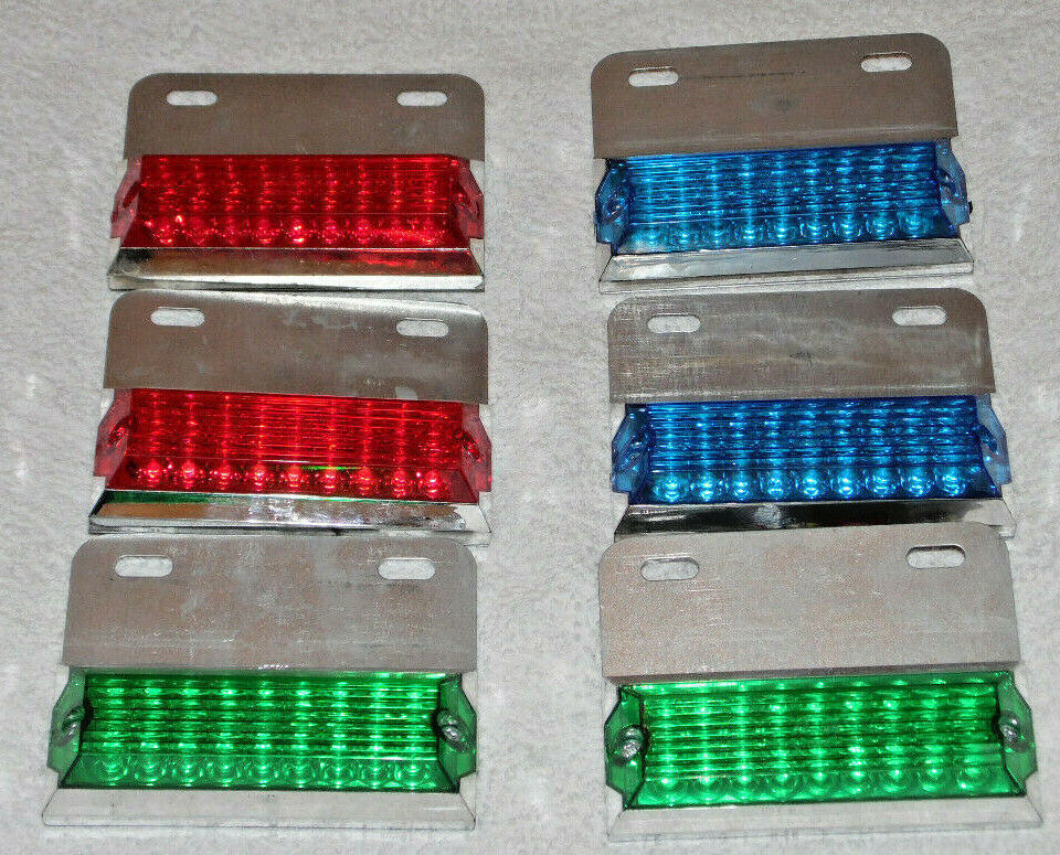 2 x 18 LED MARKER LIGHTS 24v RED BLUE GREEN SIDE LIGHT DRL CUSTOM HIGH