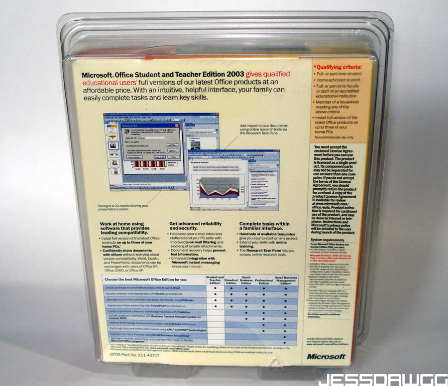 new Microsoft Office 2003 Student and Teacher edition Word Excel Windows XP 2000