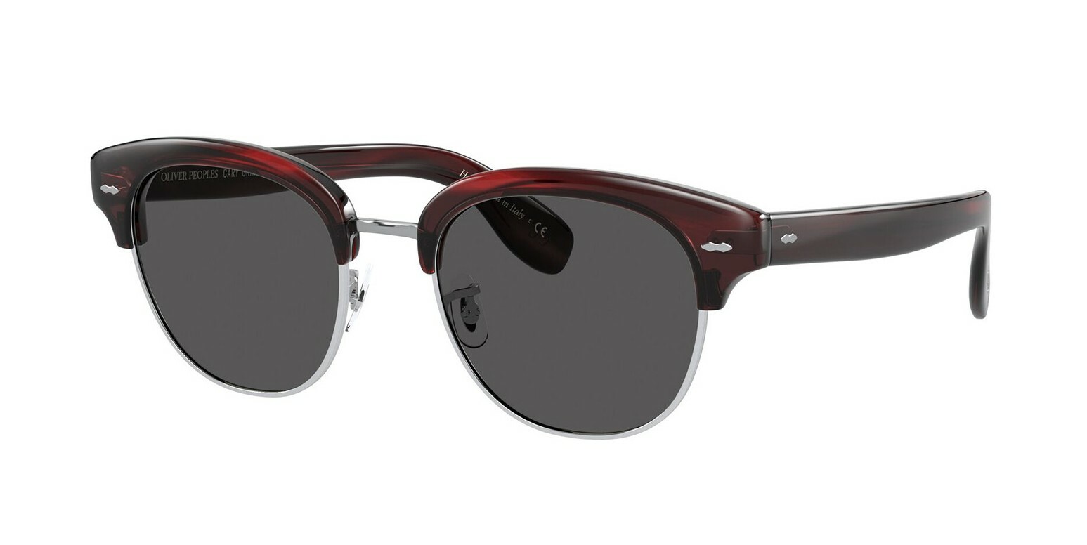 Pre-owned Oliver Peoples Cary Grant 2 Sun Ov 5436s Burgundy Bark/carbon Grey Sunglasses In Gray