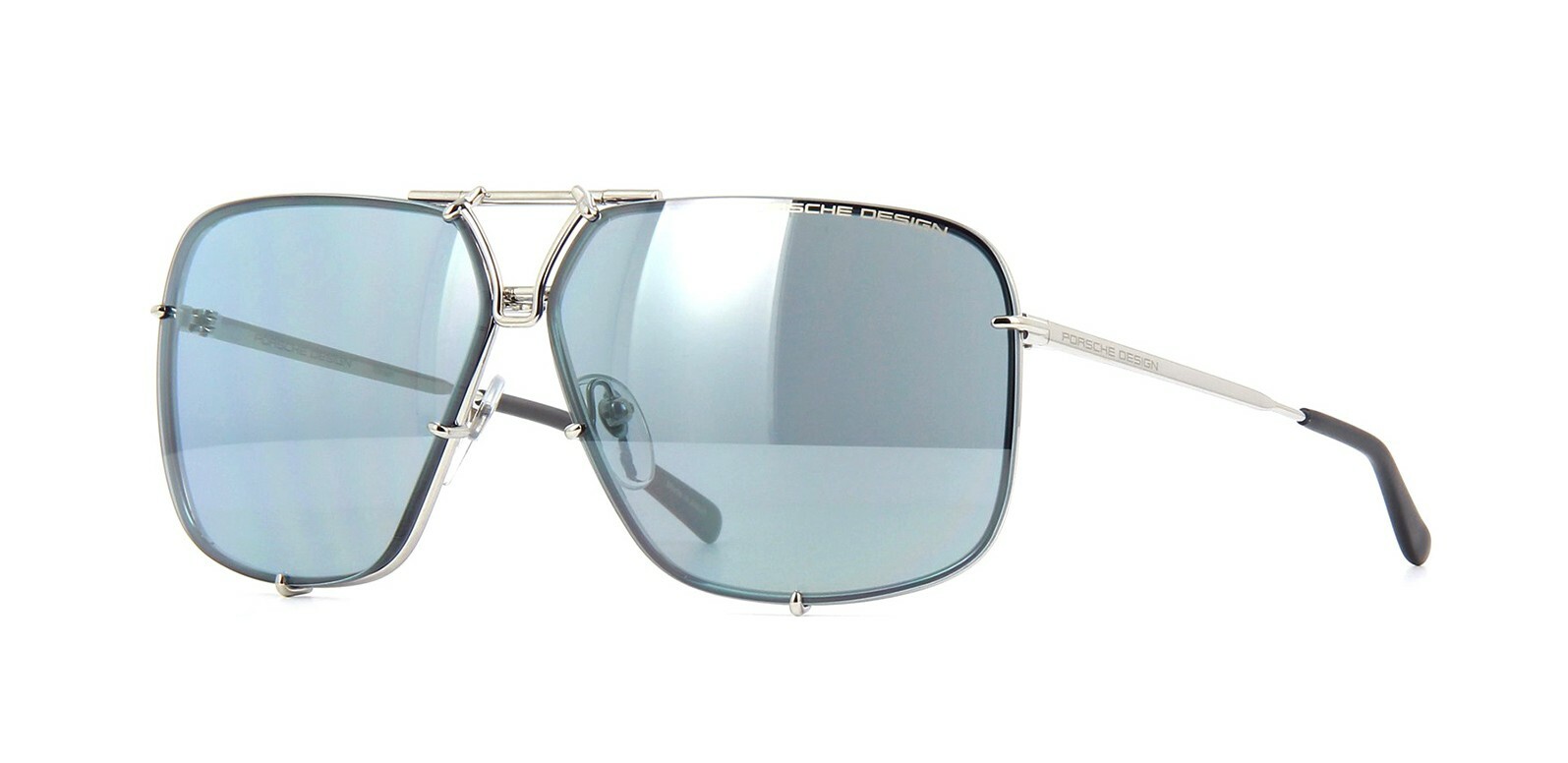 Pre-owned Porsche Design Cazal 9501 Shiny Gold/grey Shaded (002) Sunglasses In Light Blue Flash Mirror + Dark Grey