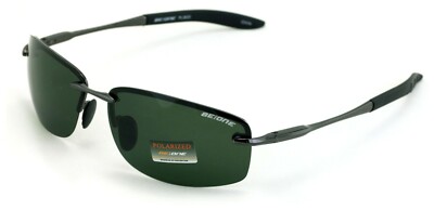 Men Rimless Polarized Rectangular Sunglasses - Extended Temple UV400 Protection
