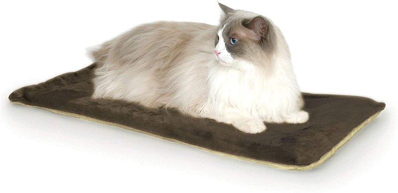 K&H Pet Products Thermo-Kitty Mat Heated Pet Bed Mocha 12.5 X 25 Inches