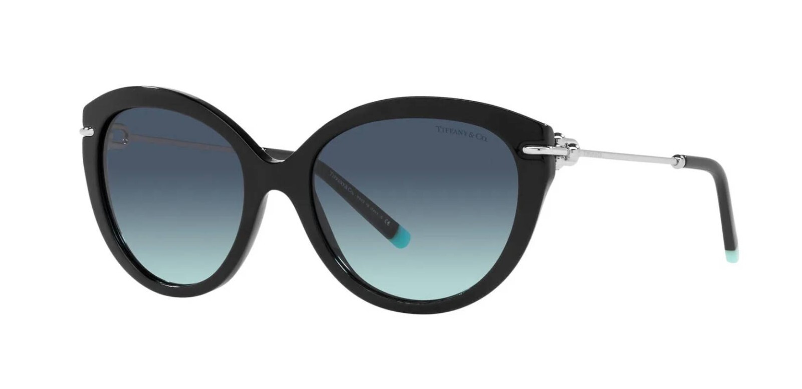 Pre-owned Tiffany & Co Tiffany Tf 4187 Black/blue Shaded (8342/9s) Sunglasses