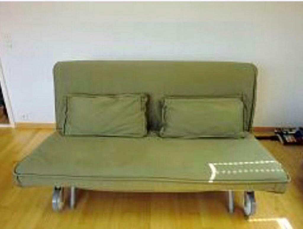 Two Seater Ikea PS Sofa Bed Havet Green V good clean Mattress converts