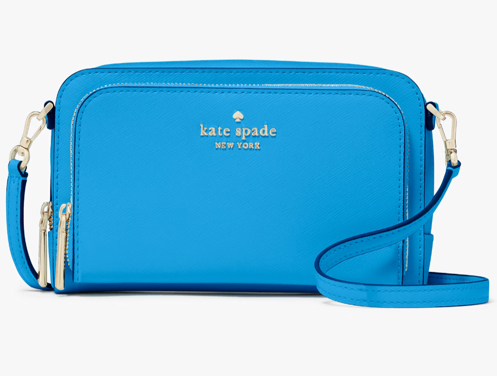 NWB Kate Spade Dual Zip Around Crossbody Blue Leather Purse NWB Kate Spade Dual Zip Around Crossbody Blue Leather Purse
