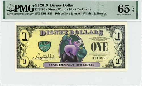 2013 $1 Disney Dollar Ursula PMG 65 EPQ (DIS166) | eBay