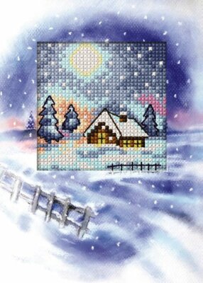  ''Christmas'' Printed   Cross stitch kit for Greeting Card - Orchidea 6262