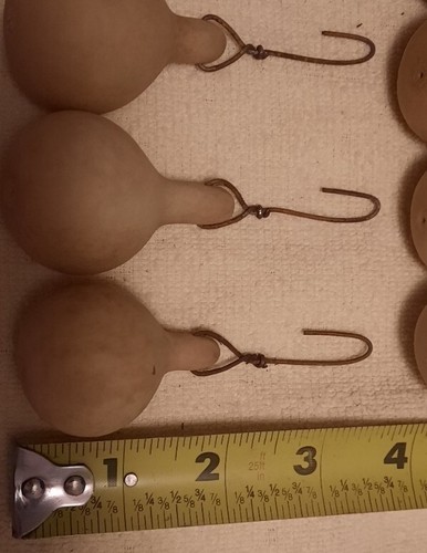 Lot of 12 Primitive Farmhouse Gourd Ornaments Ornies Handcrafted with Rusty Wire