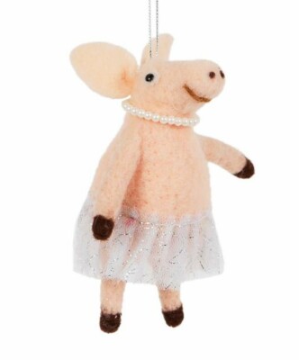 Maus Filz Anhänger Ballerina Ballett Schwein Christbaum Schmuck Weihnachten Deko