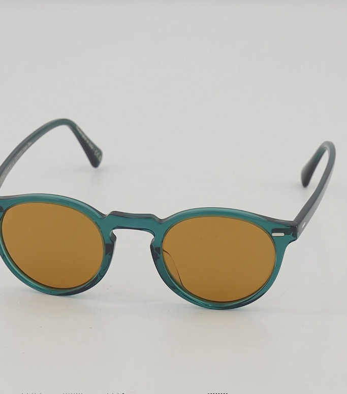 Pre-owned Oliver Peoples Gregory Peck Sun Limited Edition In Dark Teal/ Cognac Msrp$487 In Brown
