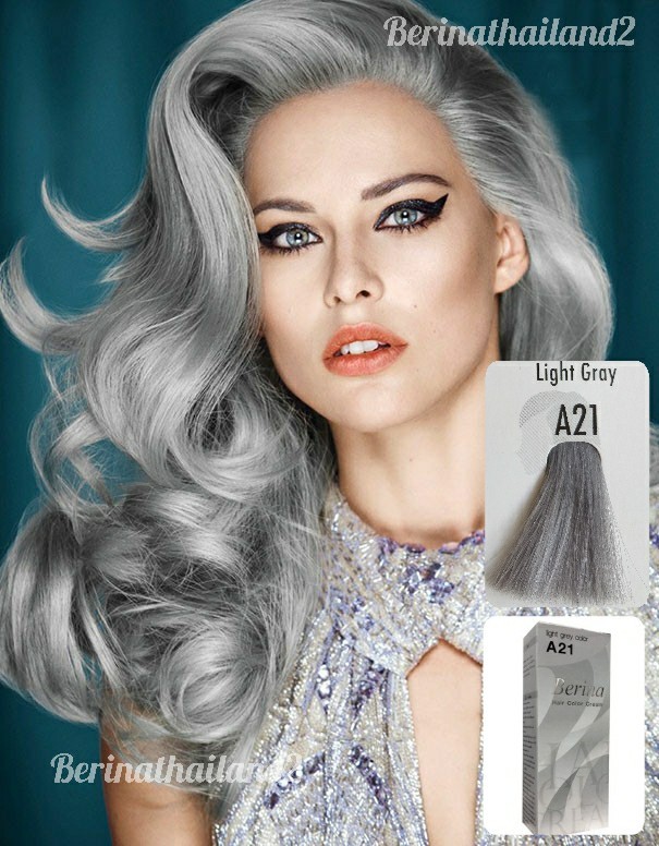 Details About Berina A21 Color Cream Light Grey Silver Permanent Hair Dye Unisex Punk Style