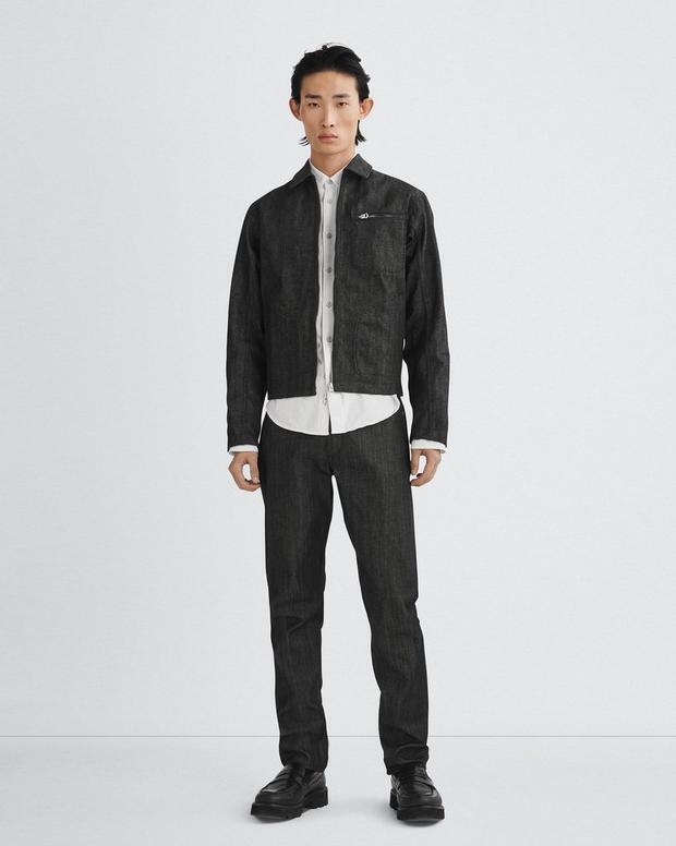 Pre-owned Rag & Bone Alex Jacket Made In Usa Of Japanese Selvedge Raw Denim Men's Sizes In Black