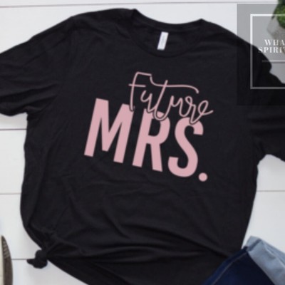 Future Mrs T- Shirt Medium Bella And Canvas Tee Bride Engagement Bachelorette 