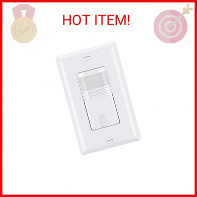 ECOELER 3Way Motion Sensor Light Switch, PIR in Wall Sensor Switch, Occupancy Se