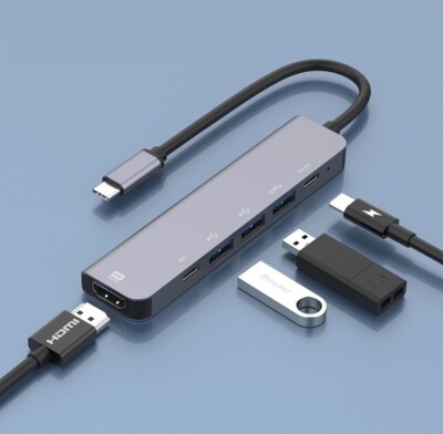 5 in 1 USB Hub Dock Station Multi-function HDMI Splitter Adapter USB 3.0 4K