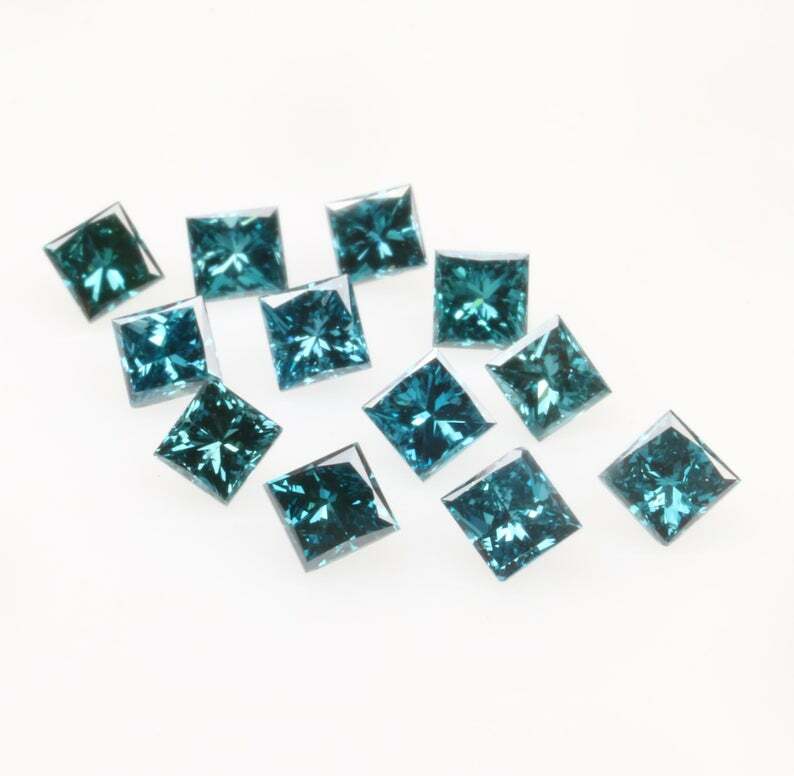 6 Blue Princess Diamonds 1.5mm each