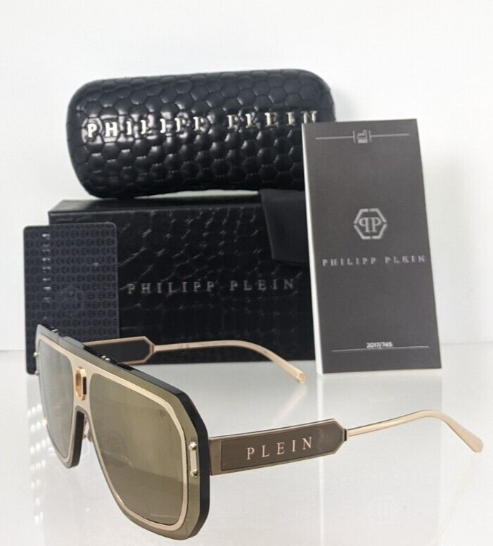 Pre-owned Philipp Plein Authentic  Sunglasses Spp 050 Col 300g Adventure Spp050 Frame In Gold