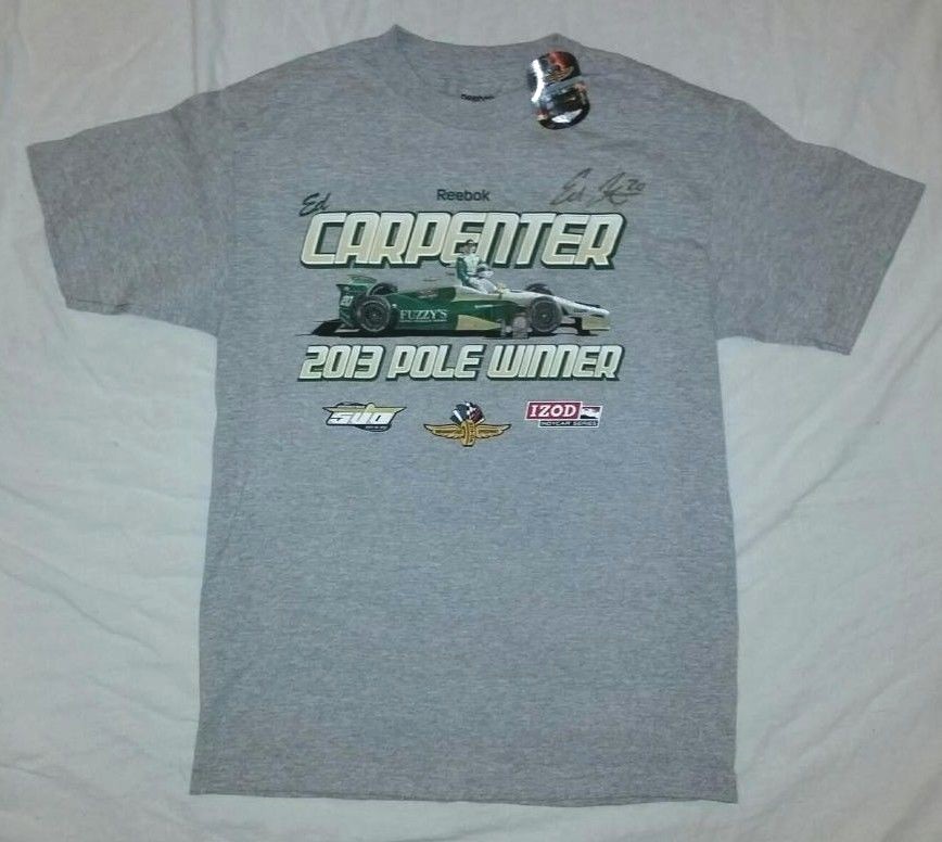 ED CARPENTER SIGNED 2013 INDIANAPOLIS 500 POLE WINNER INDY CAR SHIRT MEN'S M NWT